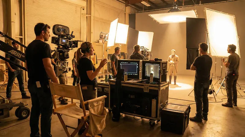 探花国际化专业拍摄团队合作现场